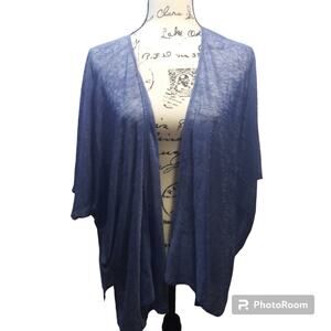 Cejon Blue Open Front Cardigan Kimono Short Size OSFM